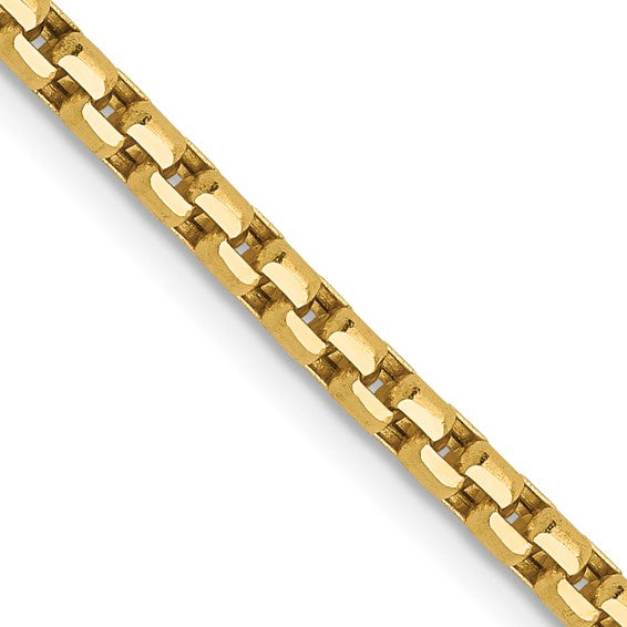 14K Yellow Gold Diamond-Cut Round Box Chain Necklaces for Men and Women