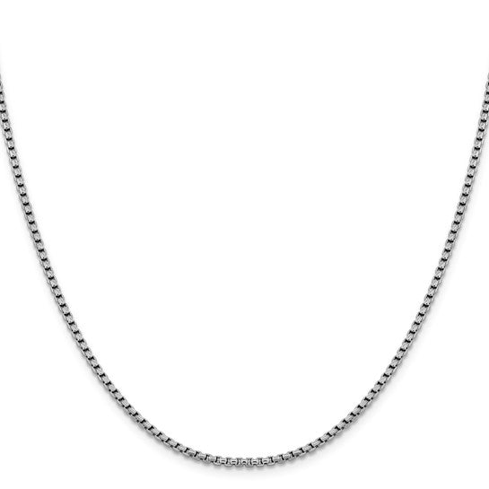 14K White Gold Diamond-Cut Round Box Chain Necklaces for Men and Women