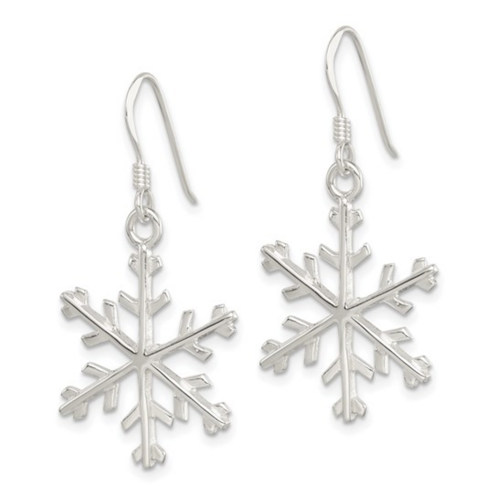 Snowflake Dangle Silver Earrings