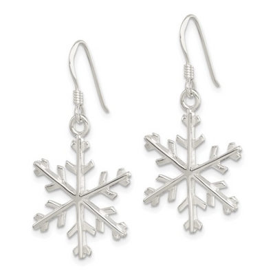 Snowflake Dangle Silver Earrings