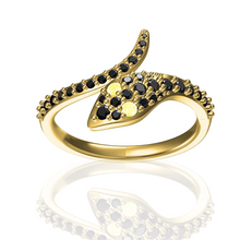 Load image into Gallery viewer, Black Spinel Serpent Snake Ring Fine Color Jewels antique snake ring, best gift for girls, best gift for women, black gemstone ring, black snake ring, black stone ring, Christmas gift, dainty snake ring, gift for her, Gift for Mom, gift for women, gift from daughter, New Year gift, Serpent Ring, Silver Snake Ring, Snake Jewelry, Valentine&#39;s Day gift, wrap ring