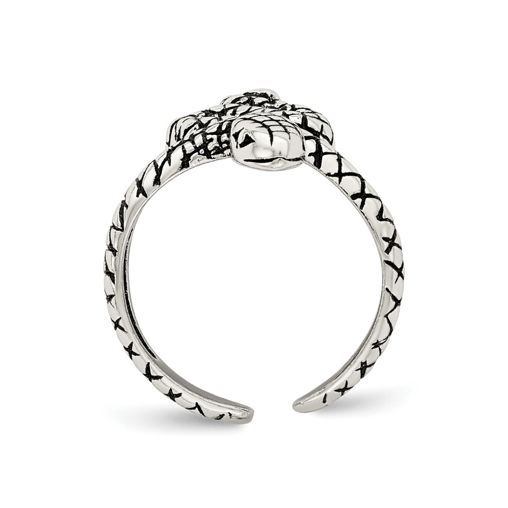Antiqued Snake Toe Ring