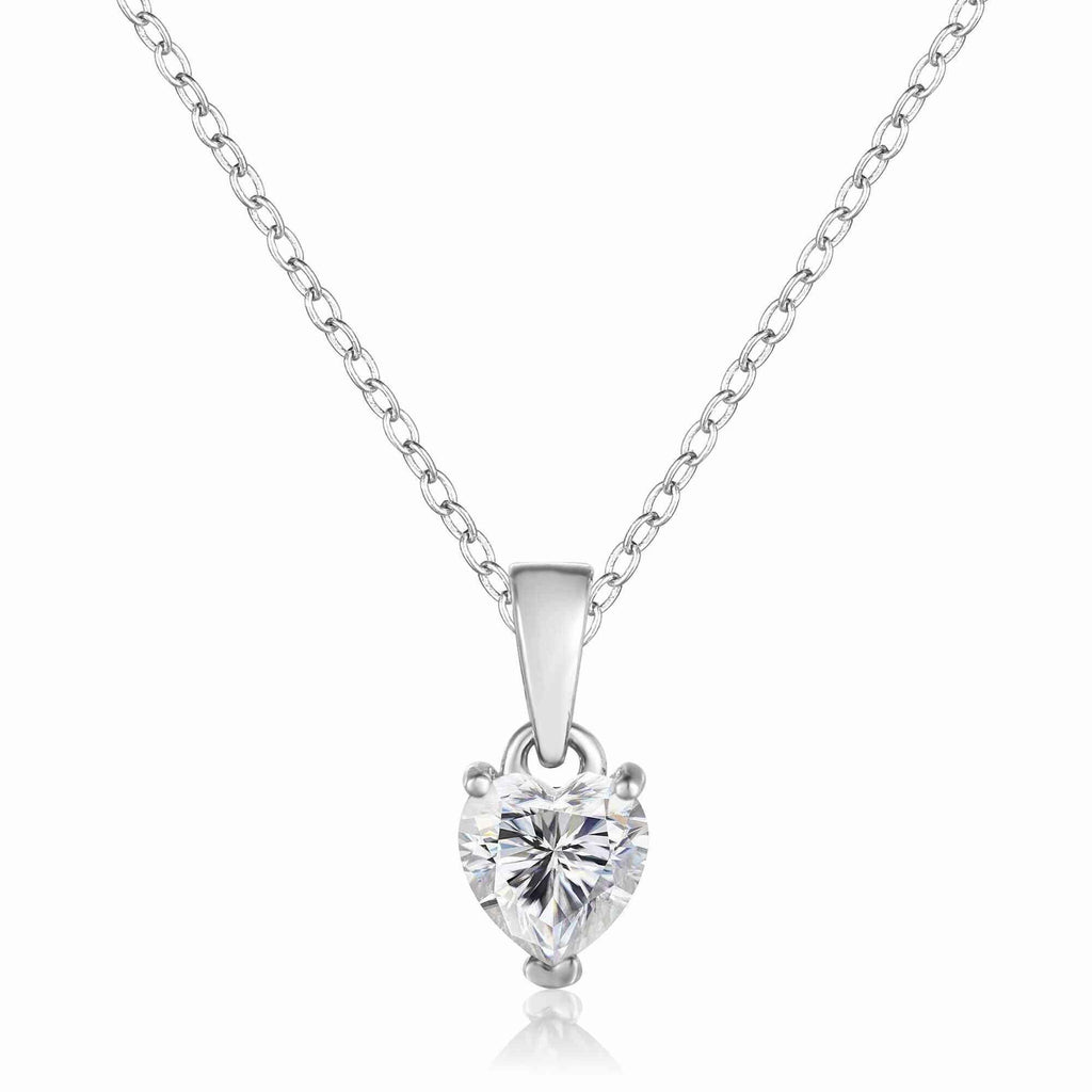 Moissanite Heart Necklace - FineColorJewels