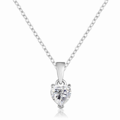 Moissanite Heart Necklace - FineColorJewels