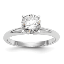 Load image into Gallery viewer, 14k White Gold Round Solitaire Lab Grown Diamond Ring, 4 Prong Bridal Diamond Wedding Gift Rings for Her, Gift for Mom