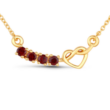 Load image into Gallery viewer, 18k Gold Plated Genuine Garnet Infinity Heart Pendant Necklace