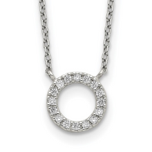 Load image into Gallery viewer, Sterling Silver CZ Circle Necklace