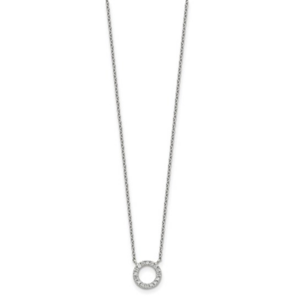 Sterling Silver CZ Circle Necklace