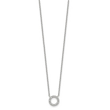 Load image into Gallery viewer, Sterling Silver CZ Circle Necklace