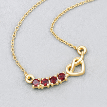 Load image into Gallery viewer, 18k Gold Plated Genuine Garnet Infinity Heart Pendant Necklace