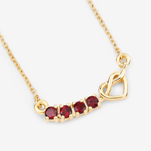 Load image into Gallery viewer, 18k Gold Plated Genuine Garnet Infinity Heart Pendant Necklace