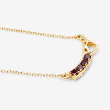 Load image into Gallery viewer, 18k Gold Plated Genuine Garnet Infinity Heart Pendant Necklace