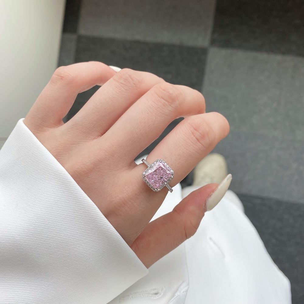 rings for women pink rings for women engagement rings best gift for women gift for women pink sapphire pink cocktail ring sapphire for women affordable ring best ring gift pink princess ring gift for her sterling silver ring - FineColorJewels