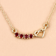 Load image into Gallery viewer, 18k Gold Plated Genuine Garnet Infinity Heart Pendant Necklace