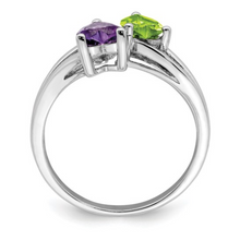 Load image into Gallery viewer, Amethyst and Peridot Dual-Stone Ring
