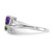 Load image into Gallery viewer, Amethyst and Peridot Dual-Stone Ring