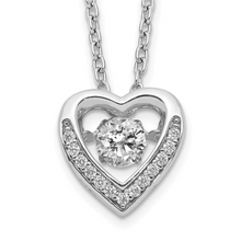 Load image into Gallery viewer, Cz Silver Heart Necklace