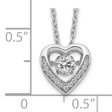 Load image into Gallery viewer, Cz Silver Heart Necklace