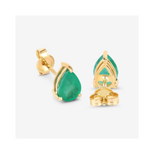 Load image into Gallery viewer, Genuine Zambian Emerald 10K Earrings