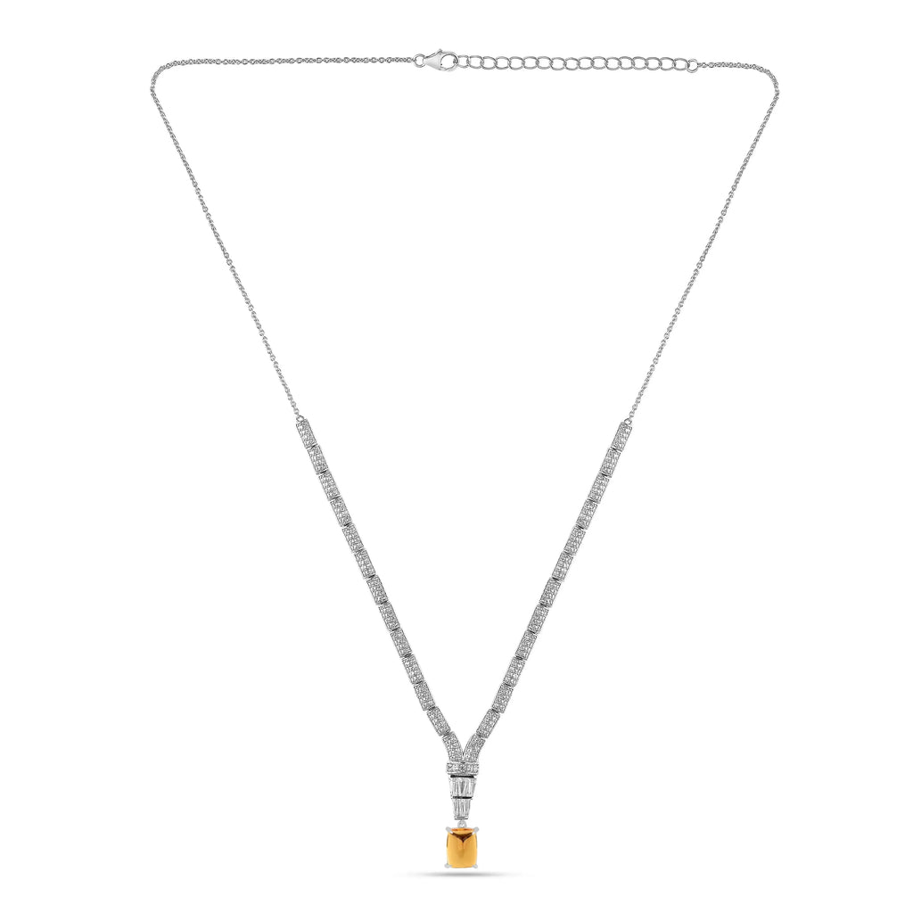 Natural Citrine Art Deco Necklace