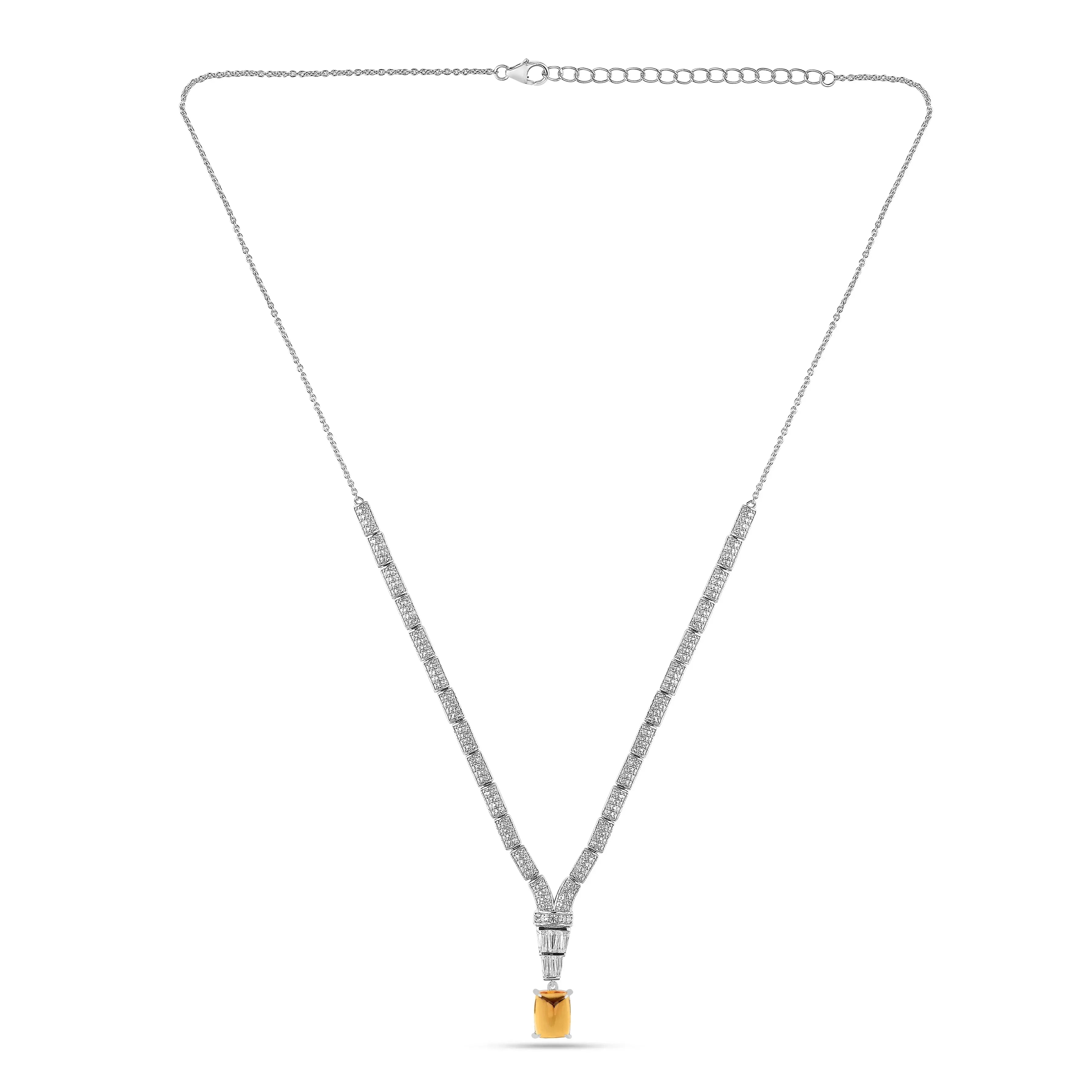 Natural Citrine Art Deco Necklace