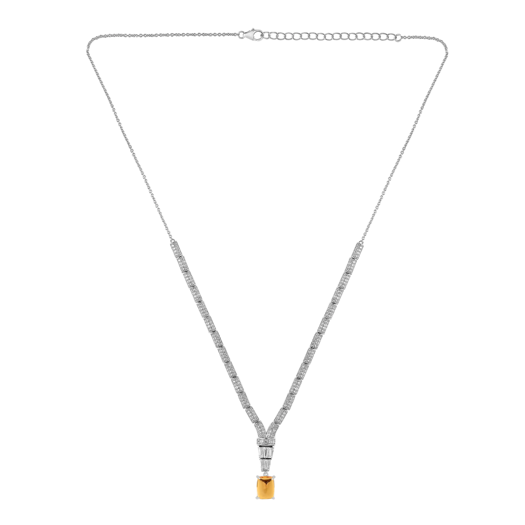 Natural Citrine Art Deco Necklace