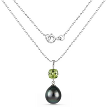 Load image into Gallery viewer, Peridot Tahitian Pearl Silver Pendant Necklace
