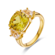 Load image into Gallery viewer, Golden Radiance Cushion Ring - FineColorJewels
