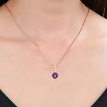 Load image into Gallery viewer, Chunky Amethyst Heart Pendant Necklace