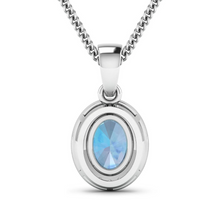 Load image into Gallery viewer, 14K White Gold Aquamarine Pendant