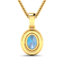 Load image into Gallery viewer, 14K Yellow Gold Aquamarine Pendant with White Diamonds
