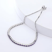 Load image into Gallery viewer, Natural Dark Amethyst Tennis Bolo Bracelet - FineColorJewels