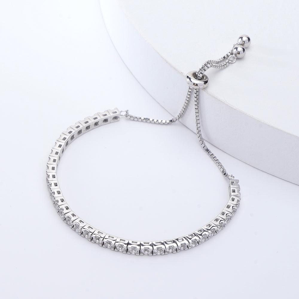 White Sapphire Tennis Bracelet - FineColorJewels