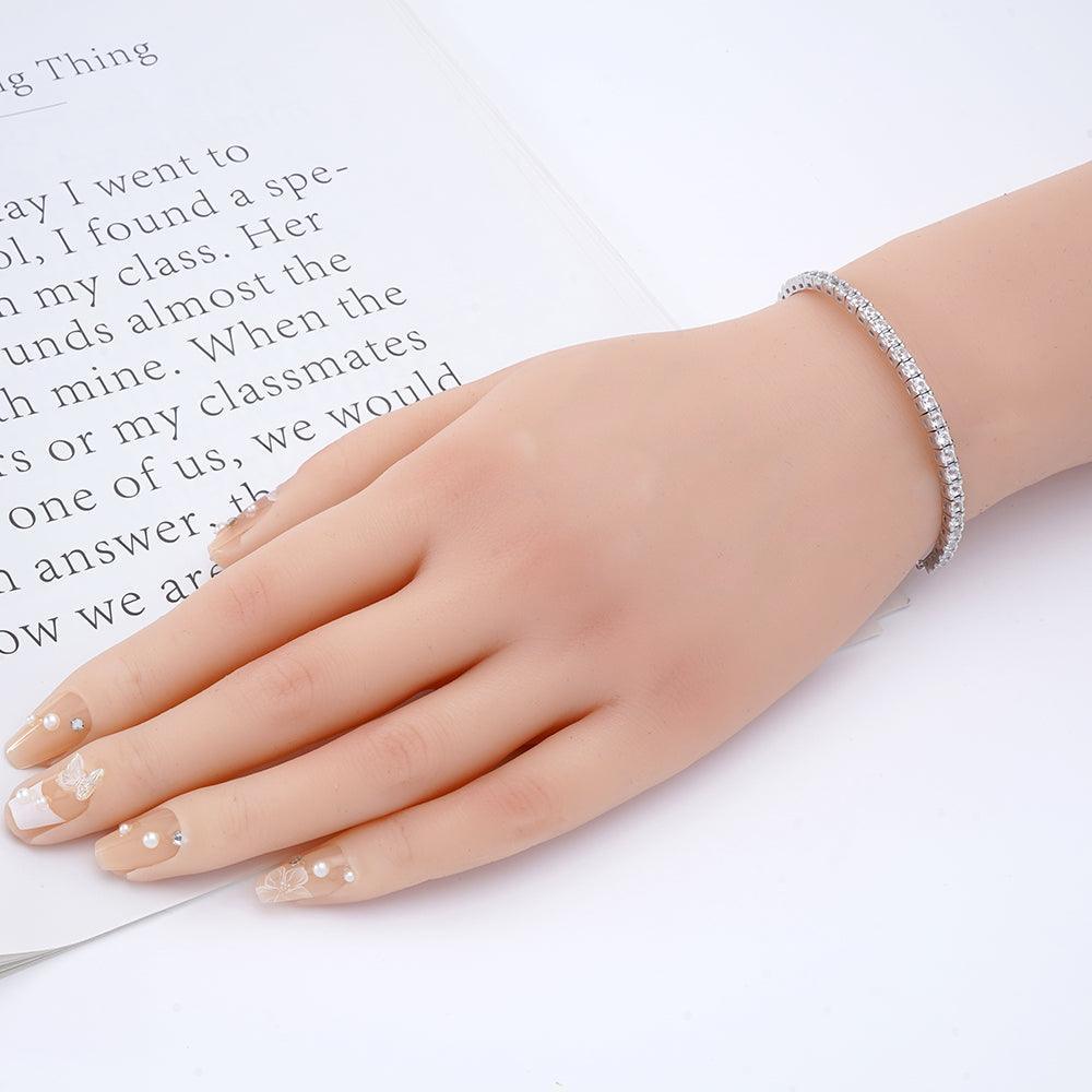 White Sapphire Tennis Bracelet - FineColorJewels