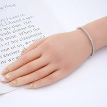 Load image into Gallery viewer, White Sapphire Tennis Bracelet - FineColorJewels