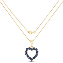 Load image into Gallery viewer, 10K Yellow Gold Sapphire Heart Necklace