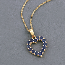 Load image into Gallery viewer, 10K Yellow Gold Sapphire Heart Necklace