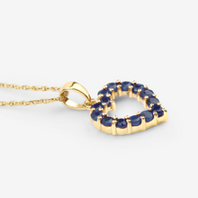 Load image into Gallery viewer, 10K Yellow Gold Sapphire Heart Necklace