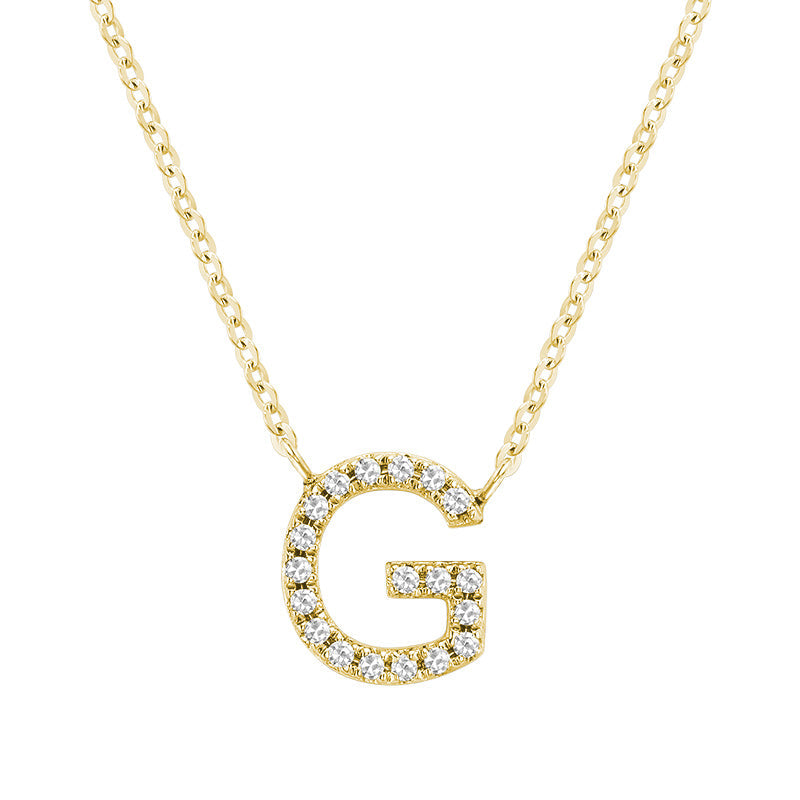 Product Image of Bold Diamond G Letter Initial Necklace Yellow Gold