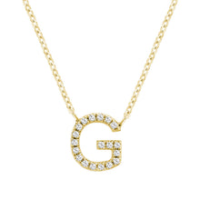 Load image into Gallery viewer, Product Image of Bold Diamond G Letter Initial Necklace Yellow Gold