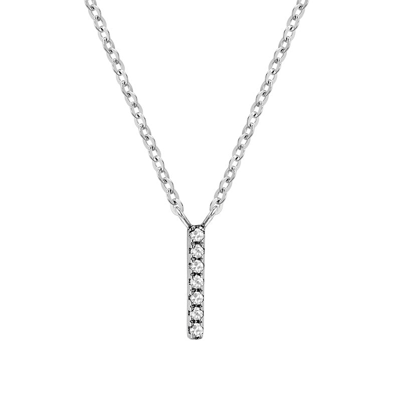 Product Image of Bold Diamond I Letter Initial Necklace White Gold