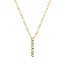 Load image into Gallery viewer, Product Image of Bold Diamond I Letter Initial Necklace Yellow Gold