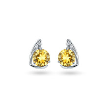 Load image into Gallery viewer, Natural Citrine &amp; White Topaz Sterling Silver Earrings
