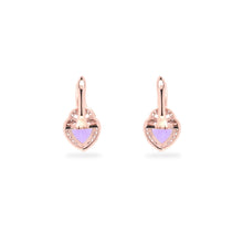 Load image into Gallery viewer, Natural Amethyst Heart Leverback Silver Drop Earrings