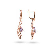 Load image into Gallery viewer, Natural Amethyst &amp; White Topaz Sterling Silver Earrings