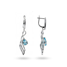 Load image into Gallery viewer, Natural Sky Blue Topaz Earrings Sterling Silver