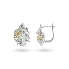 Load image into Gallery viewer, Yellow Natural Citrine Silver Floral Earrings