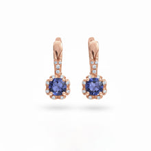 Load image into Gallery viewer, Natural Blue Iolite Sterling Silver Earrings