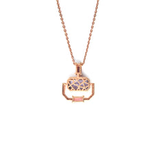 Load image into Gallery viewer, Rose Gold Emerald Cut Natural Amethyst Pendant Necklace