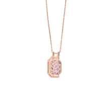 Load image into Gallery viewer, Pink Gold Emerald Cut Amethyst Pendant Necklace